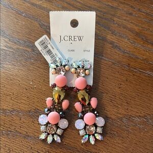 J. Crew Pink and Gold Statement Earrings